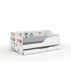 Detská posteľ s chrbtom LILU 160 x 80 cm - Zvieratká