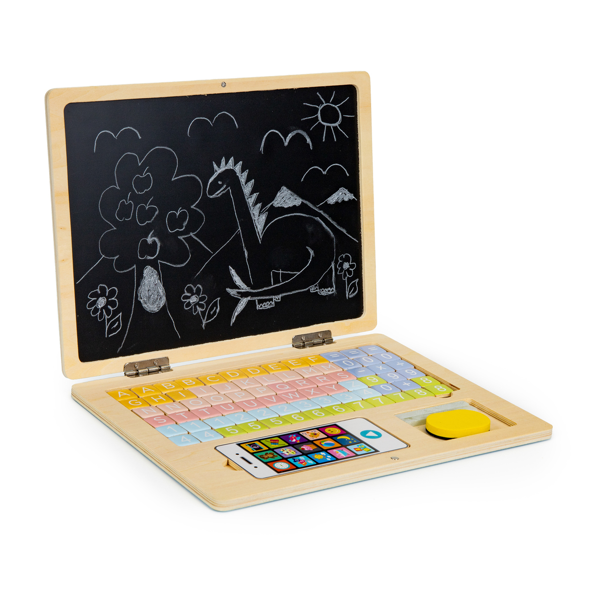 Obrázok ECOTOYS Vzdelávacia magnetická tabuľa notebook písmená čísla