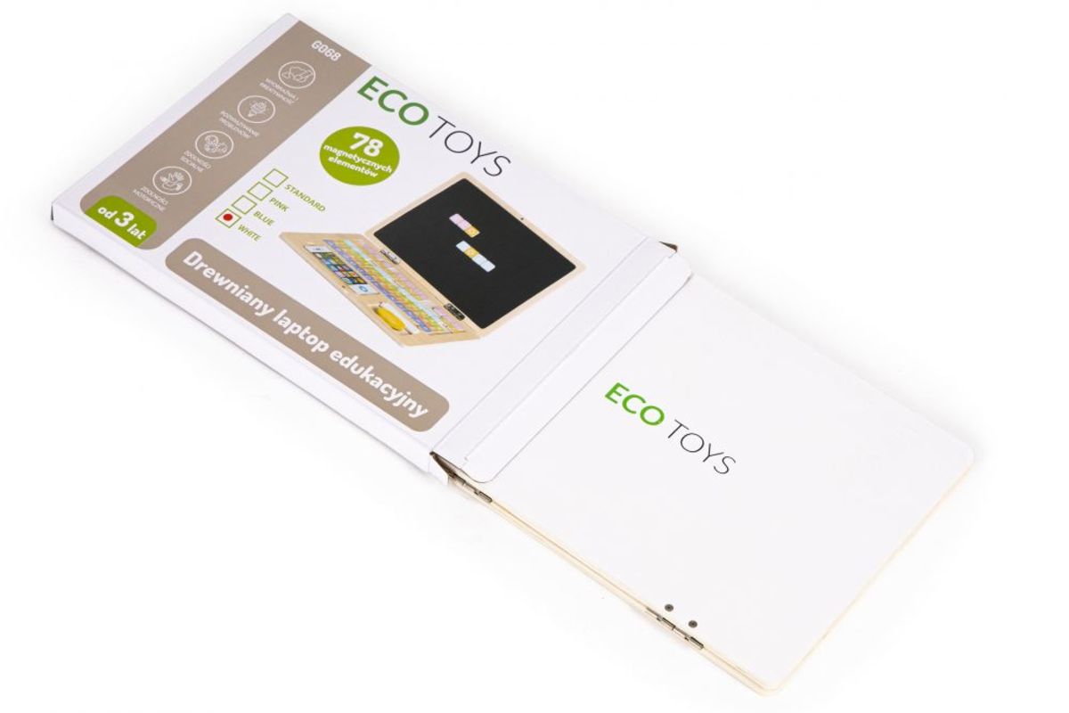 Obrázok ECOTOYS Magnetická vzdelávacia tabuľa notebook písmená čísla