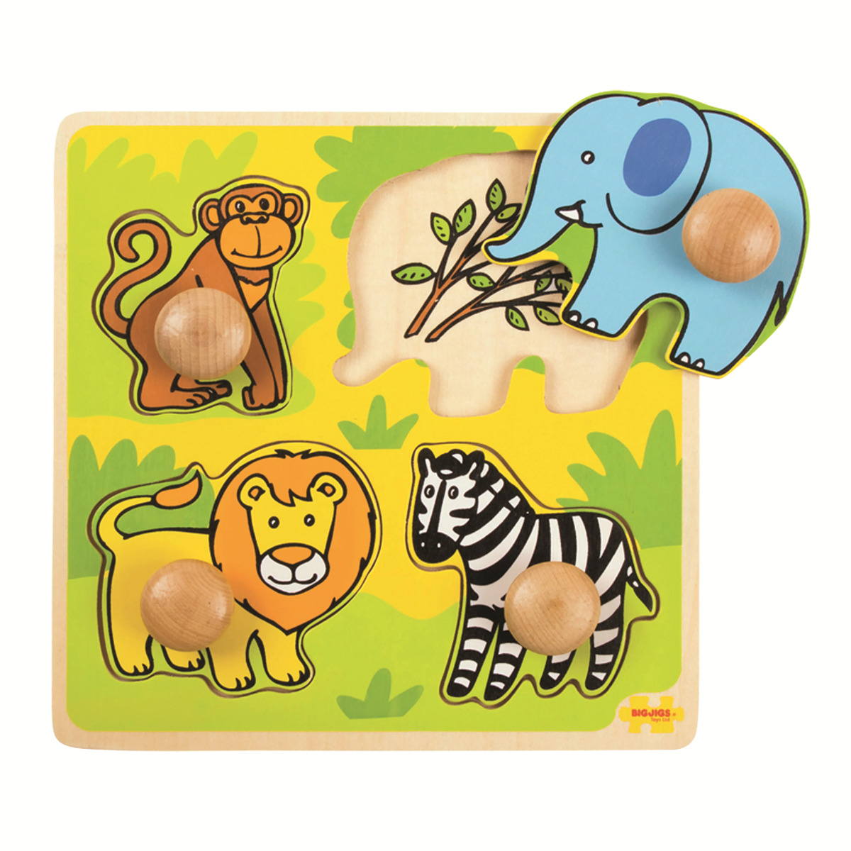 Obrázok BIGJIGS TOYS Dřevěné hračky - Vkládací puzzle - Safari