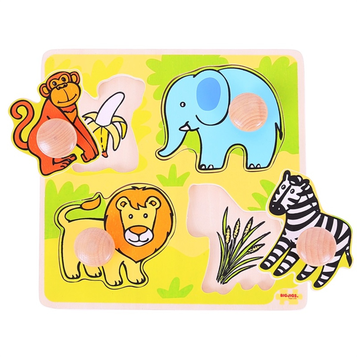 Obrázok BIGJIGS TOYS Dřevěné hračky - Vkládací puzzle - Safari