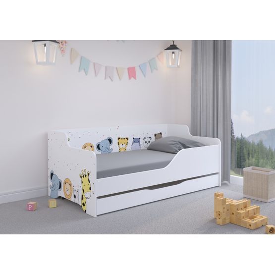Detská posteľ so zadami LILU 160 x 80 cm - ZOO