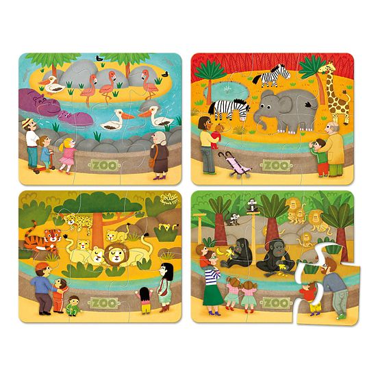 Vilac Drevené puzzle Zoo