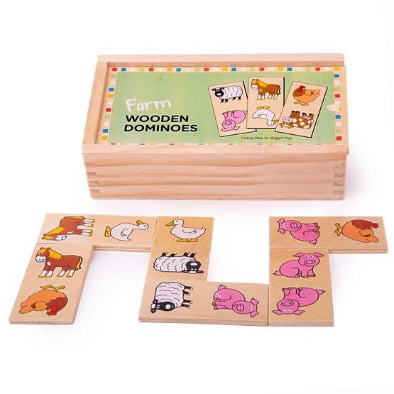 Bigjigs Toys Drevené domino farma