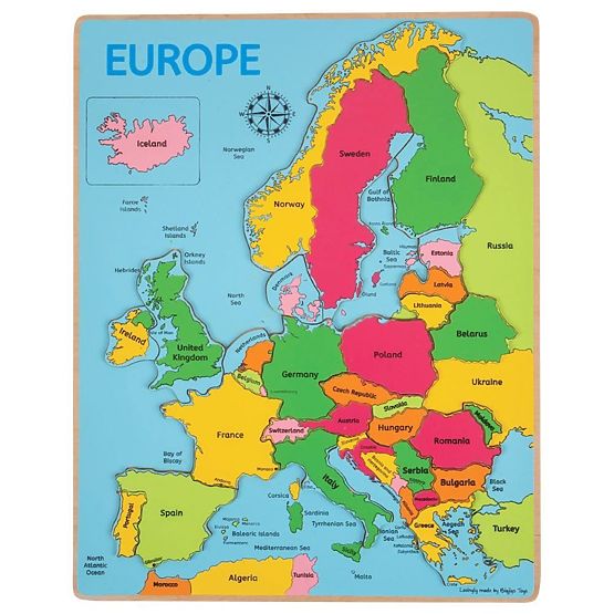 Bigjigs Toys Drevené puzzle mapa Európy 25dílků