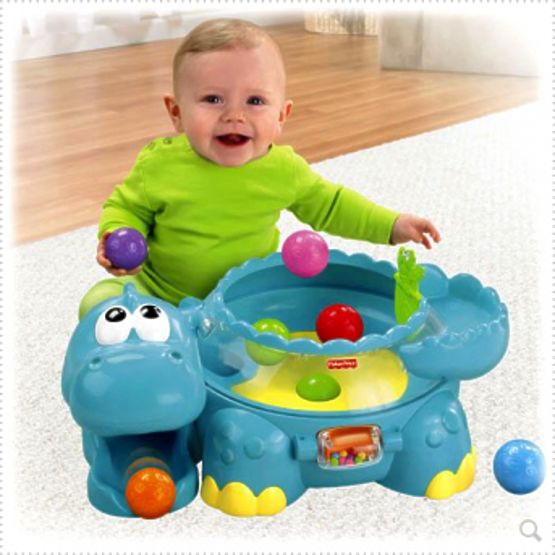 Fisher Price - GO BABY GO - hudobný dinosaurus