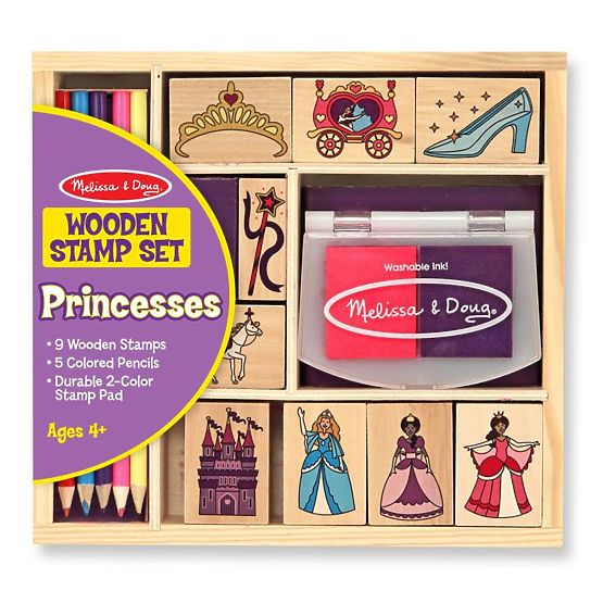 Melissa & Doug - sada drevených pečiatok Princezná